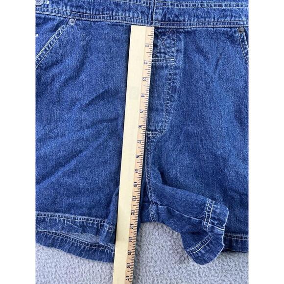 Bill Bass Vintage Denim Overall Shorts Medium Cotton Utility Pockets Shortalls - Picture 10 of 14